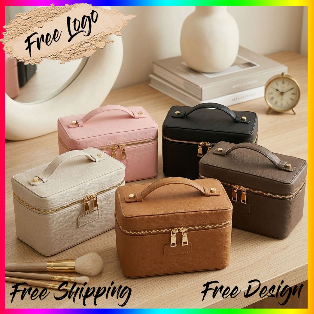 Luxury Bags Storage - حقيبة مكياج فاخرة من الجلد بنقشة