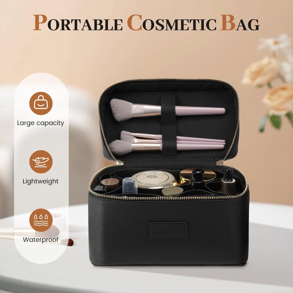 حقيبة مكياج فاخرة من الجلد بنق - مراجعة Luxury Bags Storage وسعره